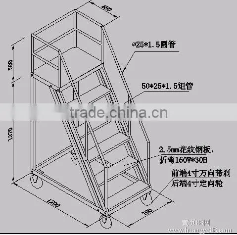 Movable Stair Step Climbing Ladder