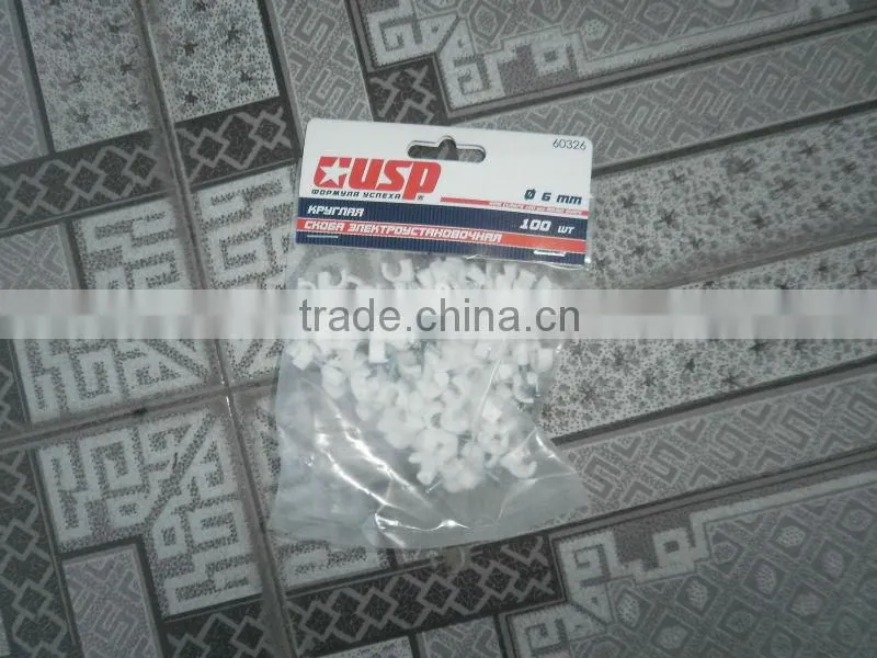 supply nail wire clips/plastic cable clips/nail cable clamps 28mm