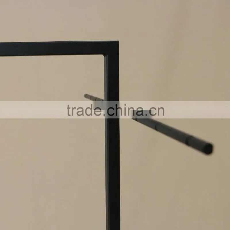 Adjustable black metal lingerie display hanging rack