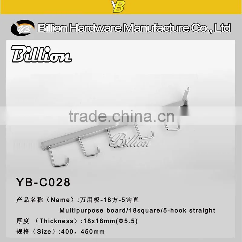 China factory slatwall display square pipe hooks for garment hanger