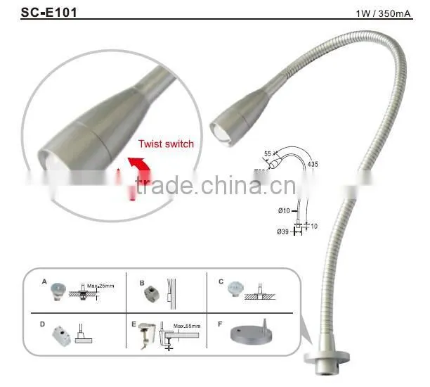 7Colors Best Quality Table Light LED Wall Reading Lamp SC-E101A