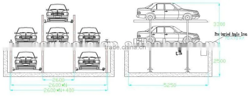 underground steel structure car parking garage