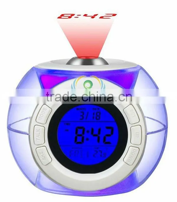 NEW Sensor Talking Projection Alarm Sound Control Clock