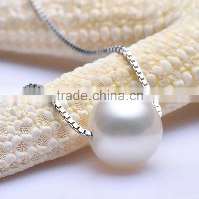 natural real pearl pendant necklace silver s925 chain for wholesale