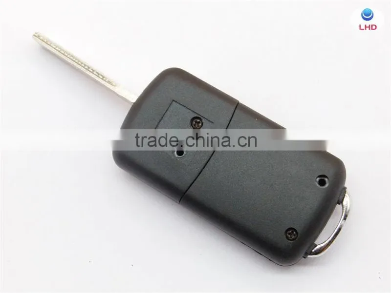 Hot sale Peugeot 407 2 buttons flip remote key shell with groove blade for cars