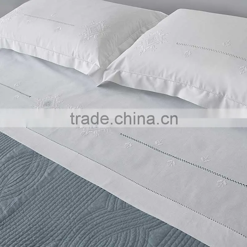 300 Thread count cotton hand embroidery bed sheet