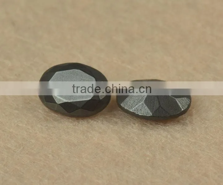 wholesale price black faceted oval shape hematite stone