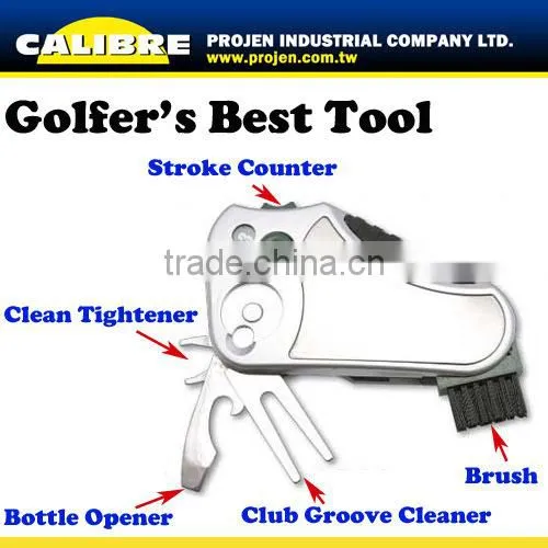 CALIBRE Promotion gift All in one Golfer's Best Tool with golf Tees holder multi Golf tool with ball marker