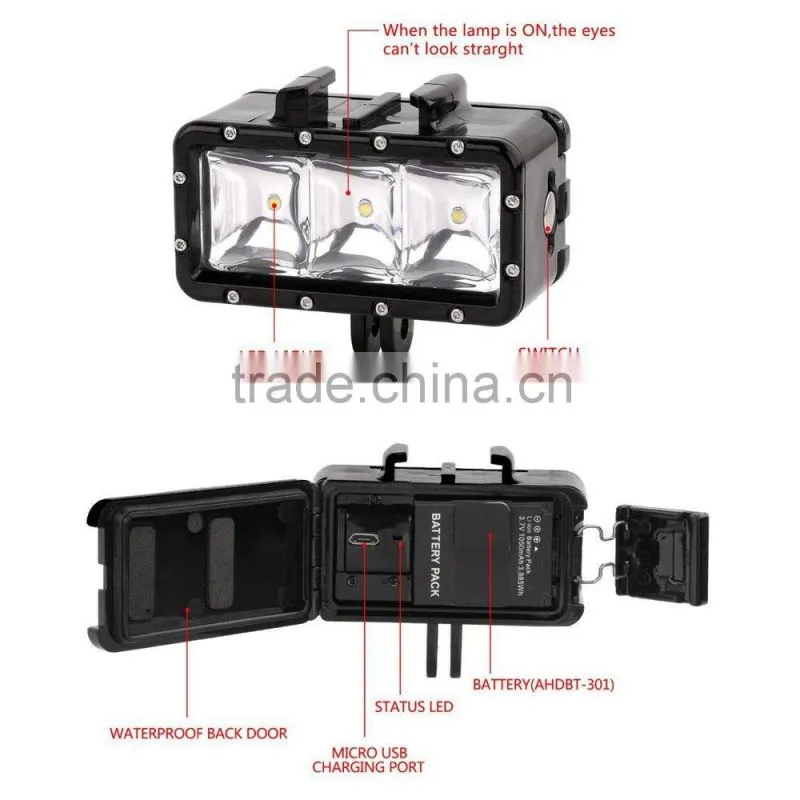 Waterproof Dimmable LED Video POV Flash Night Light for Go Pro and SJ4000