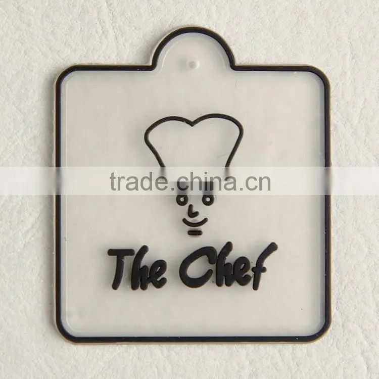 Transparent custom promotional pvc rubber clothing label