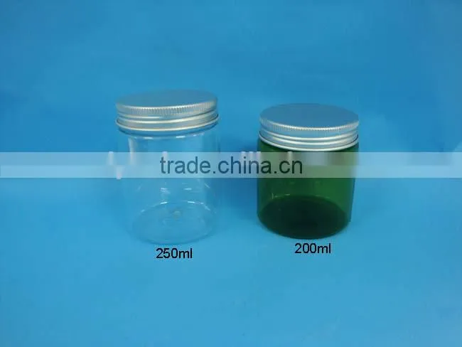 250ml PET cream jar, empty face cream jar with screw cap, cosmetic jar container