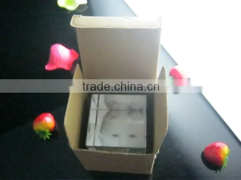 Etched Crystal Glass Cube/Crystal Gifts