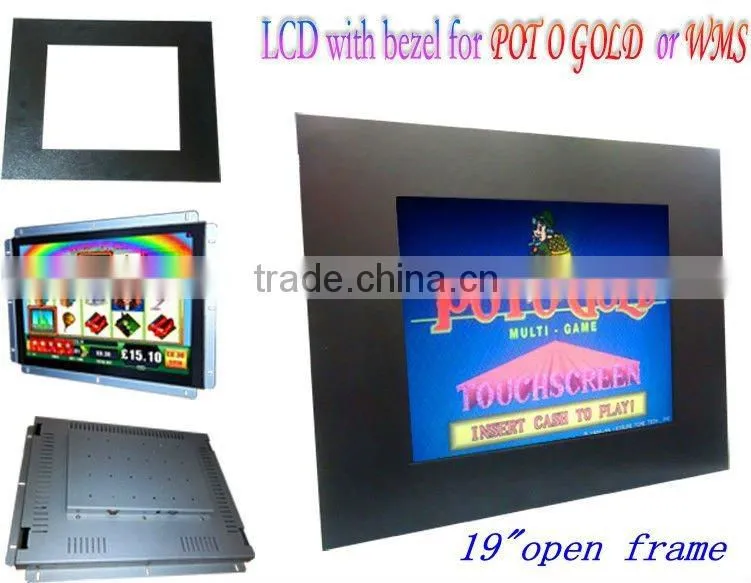 2015 Newest hot selling open frame LCD touch screen monitor with VGA/CGA/DVI signal input for POG/WMS game