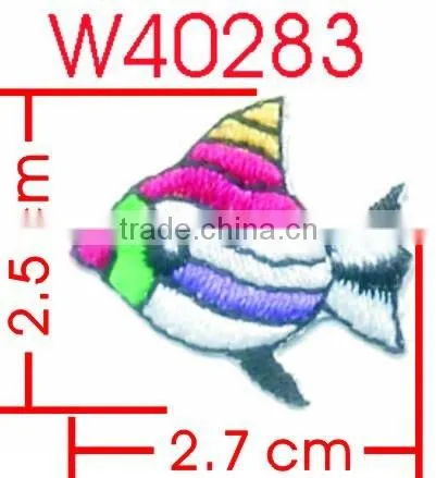 Colorful Tropical Fish Cloth Applique Custom Woven Patches