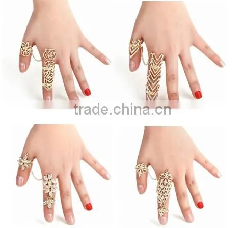 New Rings Multiple Finger Stack Knuckle Band Crystal Set Womens Fashion Jewelry