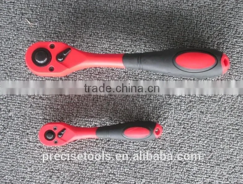 2015 NEW Chrome Vanadium 72Teeth Quick Release Ratchet Socket Wrench Handle With Plastic Coating
