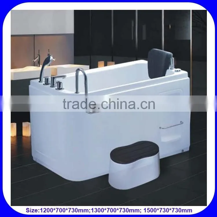 Portable elderly disabled walk in bathtub