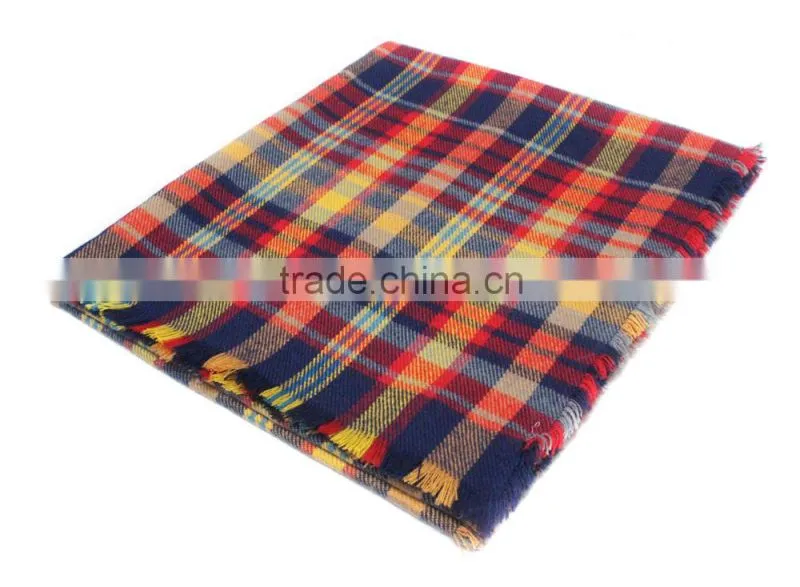 best selling 2015 winter popular plaid blanket custom scarf