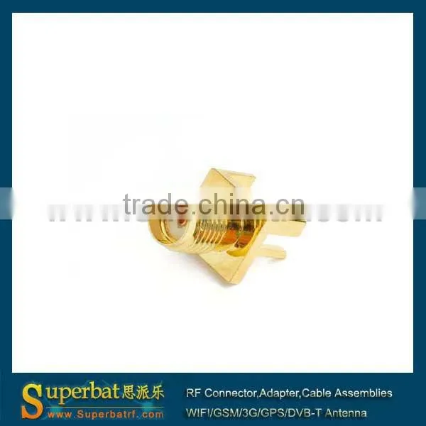 SMA End Launch Jack PCB Mount wide flange .062" short version sma connectors