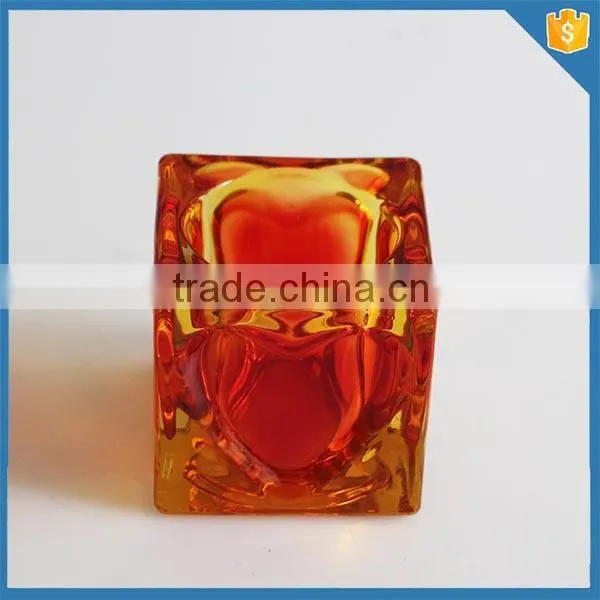 Hot selling square round glass candle holder in China