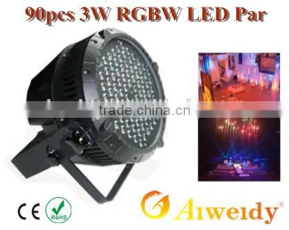 Par Can light 2015 new 90pcs 3W RGBW LED PAR Waterproof
