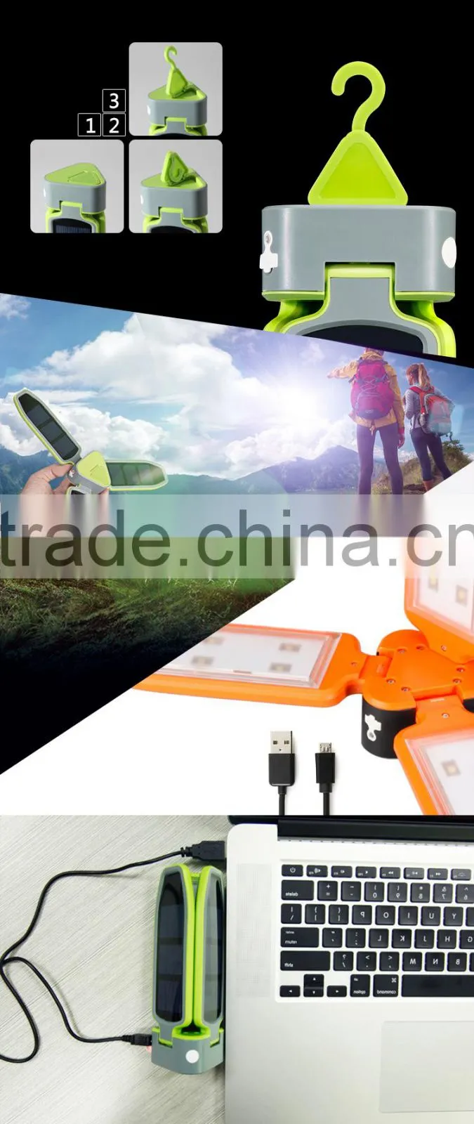 2016 New Professional Super Brightness High Quality Portable Foldable Solar Camping Lantern For Outdoor
