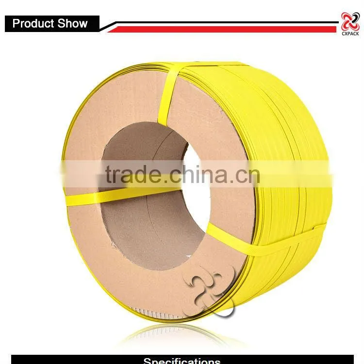 Yellow high tensile strength recycle16mm pp strapping band