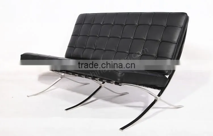 Modern leather armless sofa Barcelona sofa 3 seater
