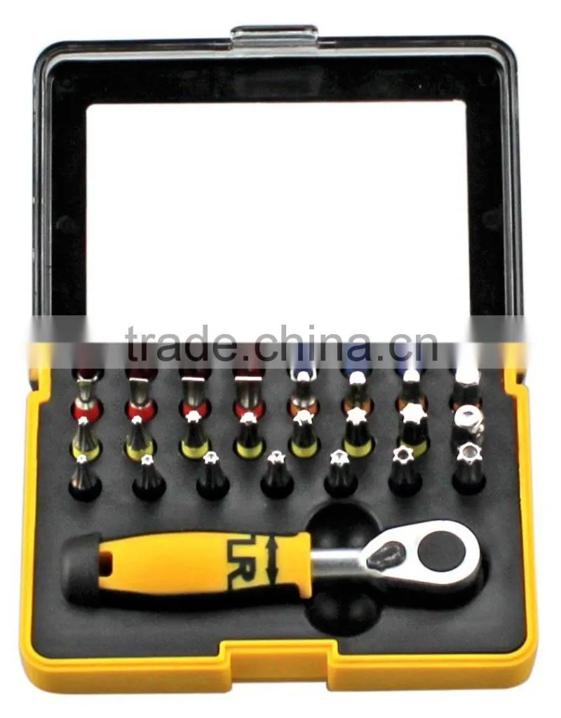 32pcs ratchet bit set with colour circle