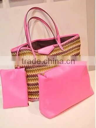Bohemian style grass woven beach bags