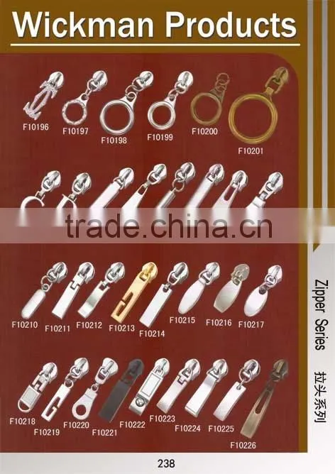 Customed logo designer bag zipper sliders