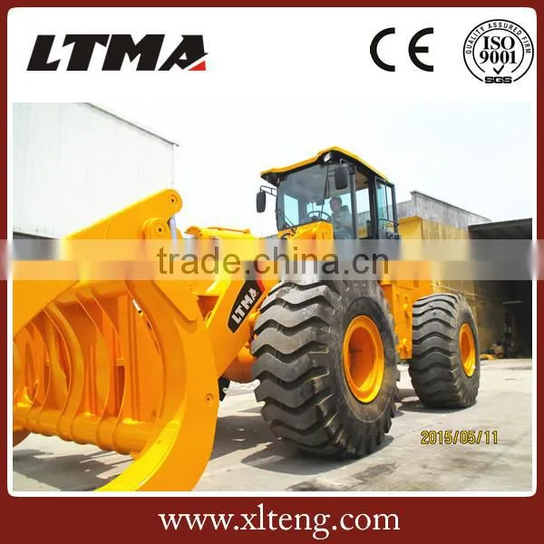 LTMA log loader for timber wheel loaders with clamp