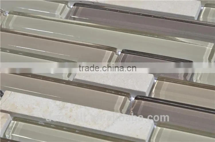 Fashionable Strip Brown Glass Mosaic Dark Brown Mixed Color