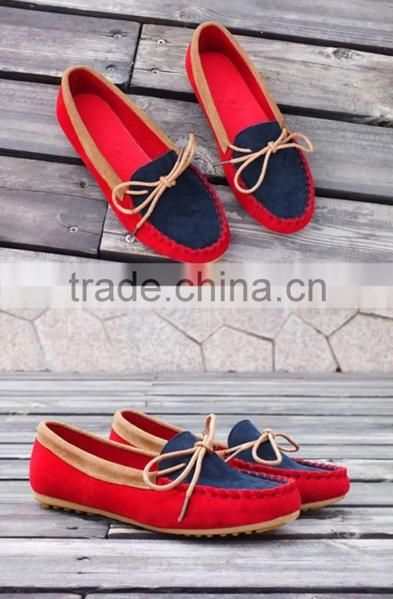 2015 NEW Spring Boat Shoes Flat Heel Round Toe Loafers Sweet Flat Four Seasons Shallow Mouth Women's Shoes 3Colors
