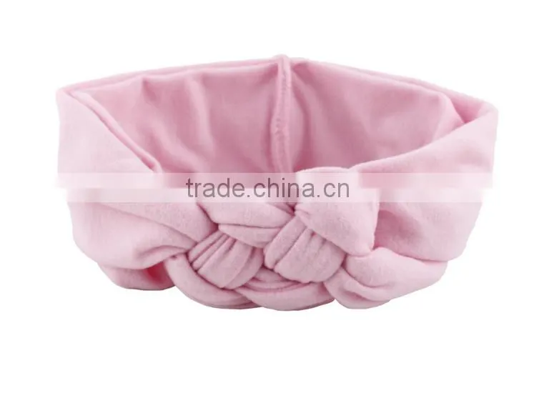 20cm 2016 new children and female baby hair braided cross hair band cotton elastic headband hand knot of peace