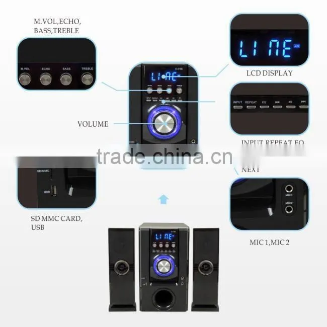 2014 new classic hifi 6.5 inch subwoofer round luxury bluetooth speaker made in China