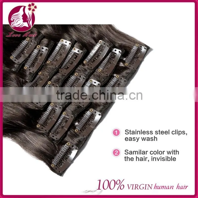 Clip Human 26 Inch Color #2 Human Hair Clip In Extensions Body Wave Human Hair Extension Clip On Hot Sale