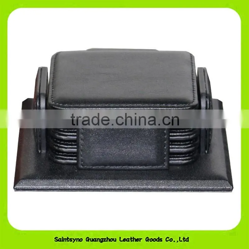 Manufacturer PU Material embossed PU Leather Coaster Guangzhou 16033