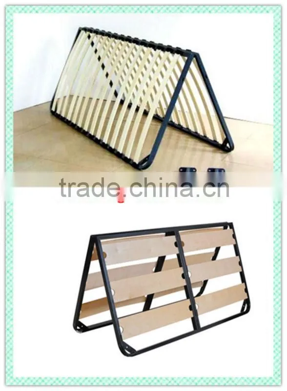 YN-01 wrought iron bed frame with wooden narrow slats