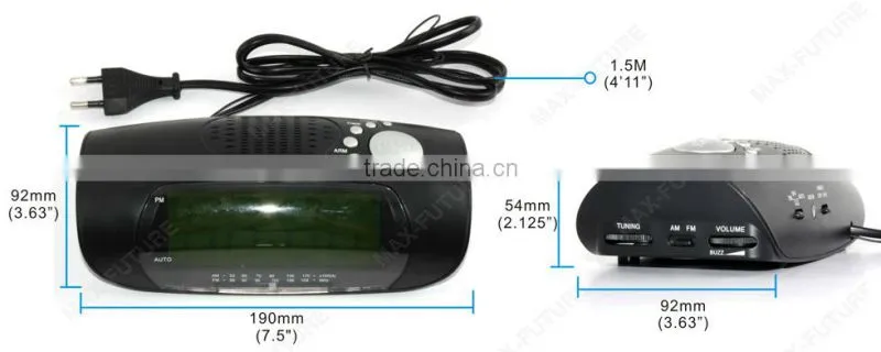 High Quality Clock Radio, AM/FM clock Radio with 1.2 inch LED(F-1754)