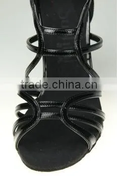 black PU standard dance latin shoes