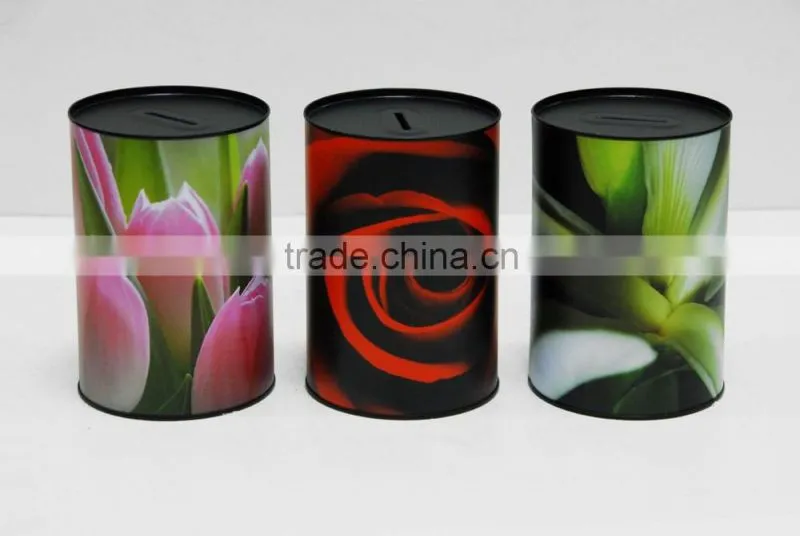coin tin can saving box/piggy bank tin box/coin tin boxes