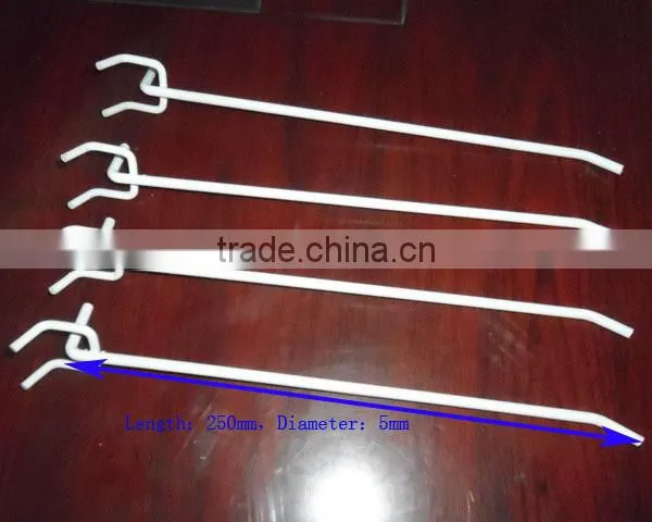 White power coated pegboard display hooks