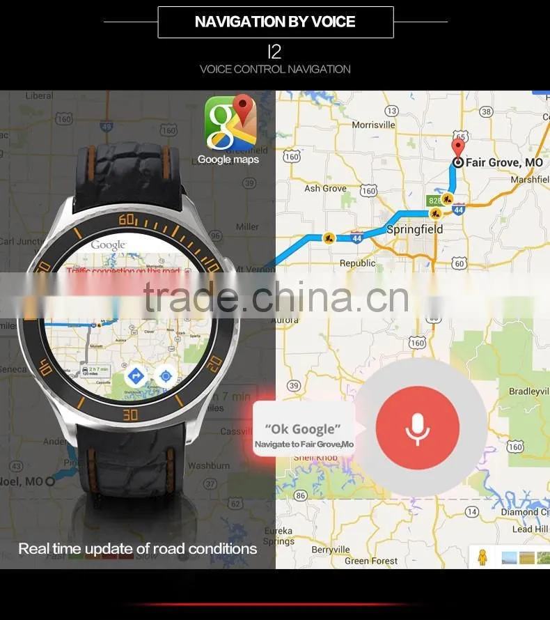 I2 Android Smart Watch - 3G, Android 5.1, GPS, Bluetooth 4.0, Wi-Fi, HR monitor Play ST