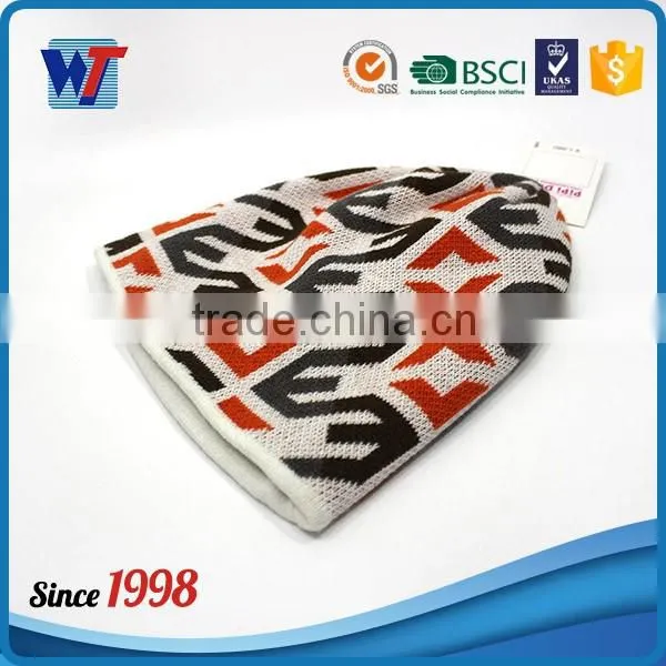 Wholesale promotional winter knit hat applique lovely girl beanie hat