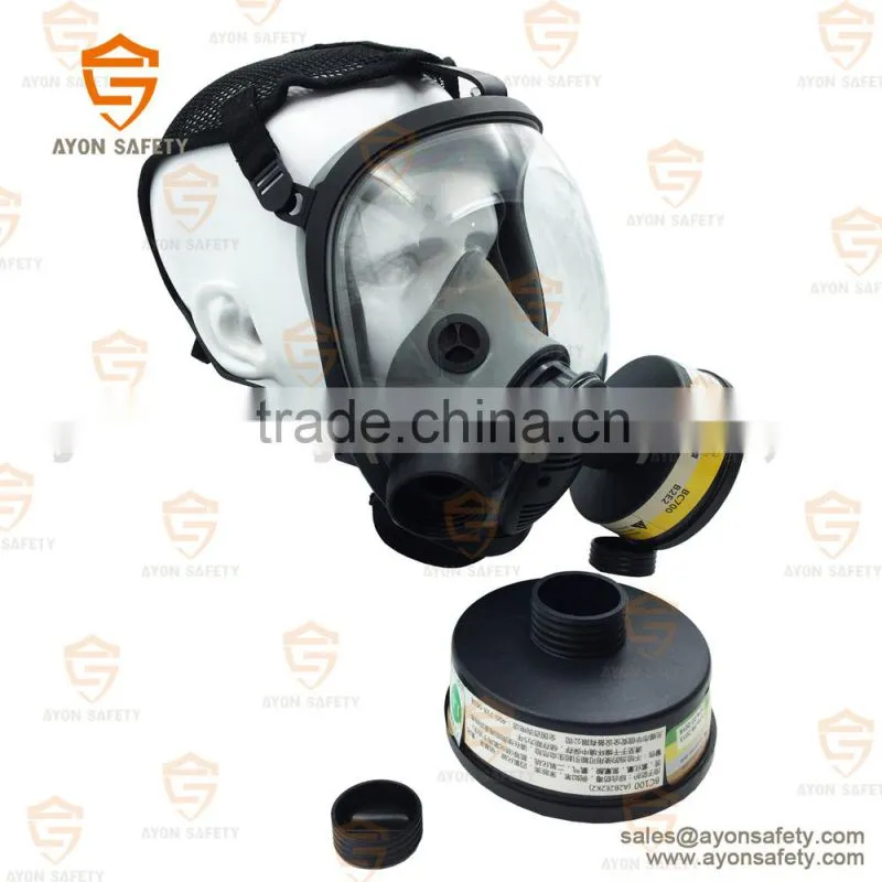 Chemical Spherical full face gas mask with EN148 single/double connector-Ayonsafety