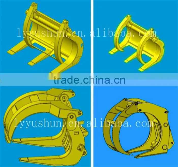 SDLG LG968 Wheel Loader Attachment Quick-Change Log Grapple From OEM Factory , Model Size (Width2690*Opening Size 1674mm)