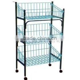 PF-S026 Supermarket metal slanted display shelf