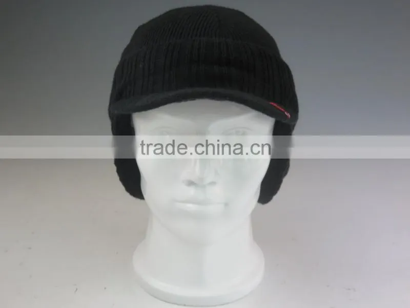 Knitted Winter Beanie Hat with Bill