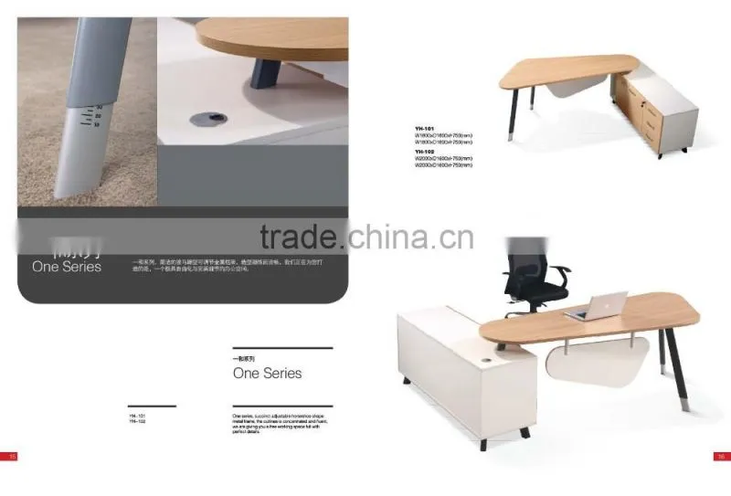 Moodern office furniture metal frame wooden office table